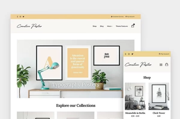 Creative Poster Minimal Theme 1.0.1 GPL Theme