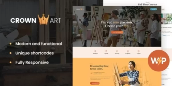 Crown Art | Drawing and Music School WordPress Theme 1.2.11 GPL Theme