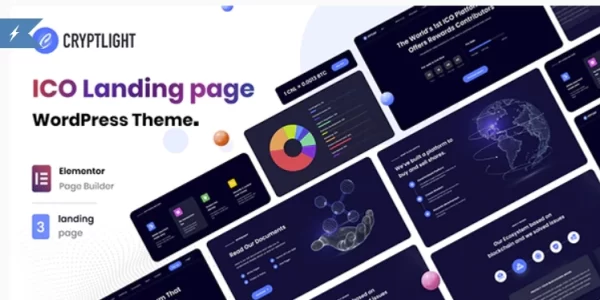 Cryptlight ICO Landing Page WordPress Theme 1.1.1 GPL Theme