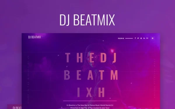 DJ Beatmix Personal Page WordPress Elementor Theme WordPress Theme 1.0.0 GPL Theme