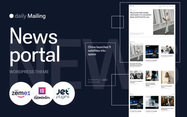 Daily Mailing News Portal, TV Channel WordPress Theme 1.0.1 GPL Theme