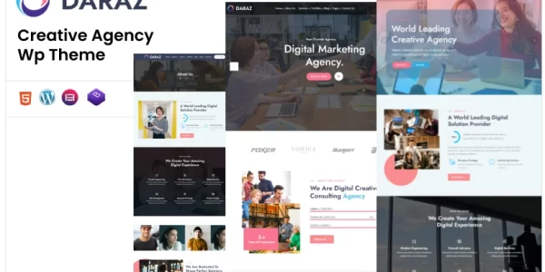 Daraz Creative Agency Elementor WordPress Theme 1.0 GPL Theme