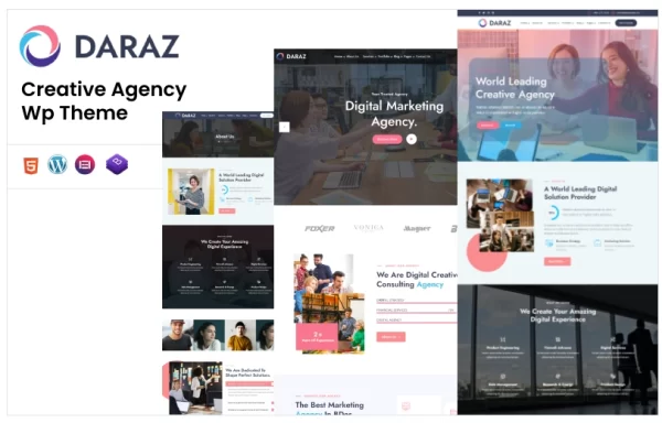 Daraz Creative Agency Elementor WordPress Theme 1.0 GPL Theme
