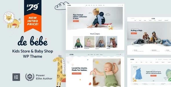 Debebe Baby Shop and Children Kids Store WordPress 2.2 GPL Theme