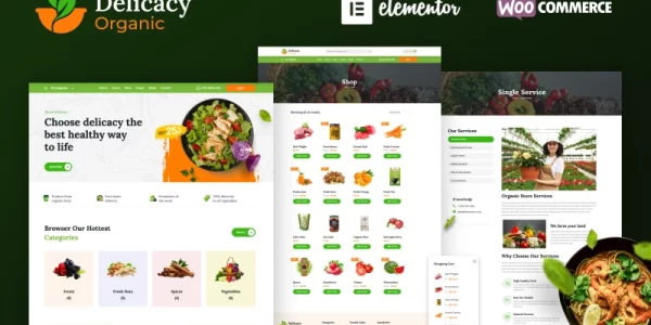 Delicacy Organic Food Store Elementor WordPress Theme 1.0 GPL Theme