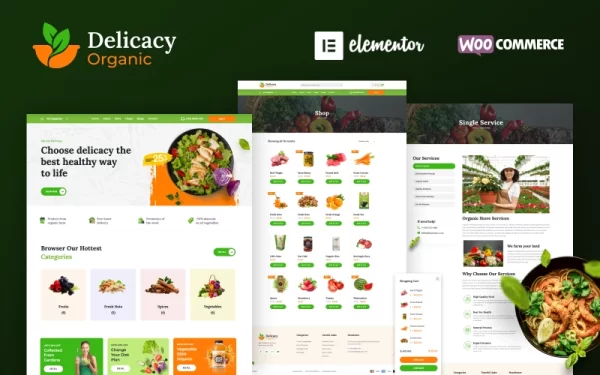 Delicacy Organic Food Store Elementor WordPress Theme 1.0 GPL Theme