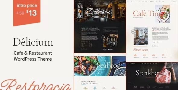 Delicium | Restaurant Cafe WordPress Theme 1.2 GPL Theme