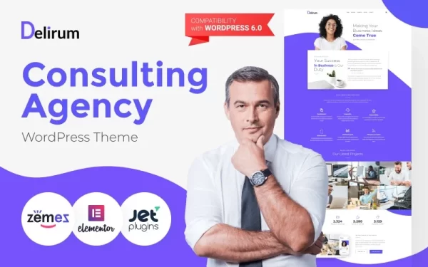Delirum Corporate Landing WordPress Theme 1.0.1 GPL Theme