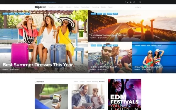 Digezine News Magazine WordPress Theme 1.0.0 GPL Theme