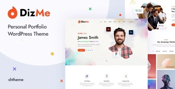 Dizme Personal Portfolio WordPress Theme 1.0 GPL Theme
