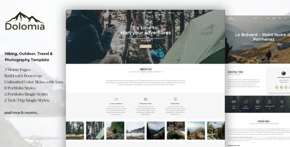 Dolomia Hiking, Outdoor, Mountain Guide WordPress Theme 1.0 GPL Theme