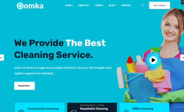 Domka – Cleaning Company and Services WordPress Theme 1.0.0 GPL Theme