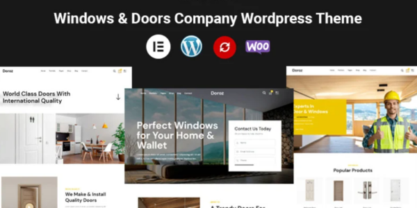 Doroz Windows Doors Company High Quality WordPress Theme 1.0.0 GPL Theme