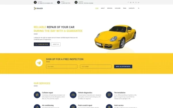 Draxer Car Repair Multipurpose Minimal WordPress Elementor Theme WordPress Theme 1.0.0 GPL Theme