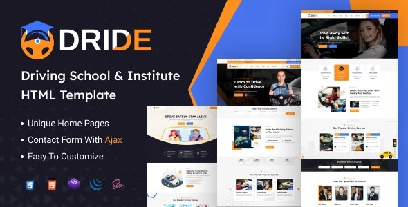 Dride – Driving School Courses WordPress Theme 1.0.0 GPL Theme