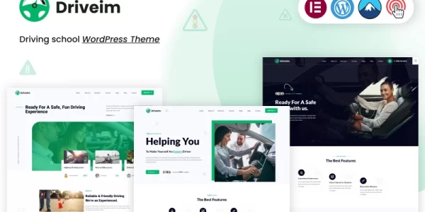 Driveim An Exclusive Driving Training WordPress Theme for Driving Schools! 1.0.0 GPL Theme