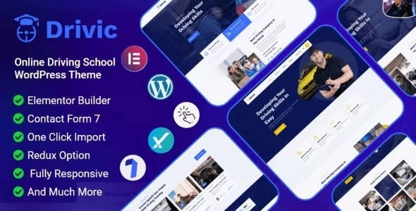 Drivic Online Driving School WordPress Theme 1.0 GPL Theme