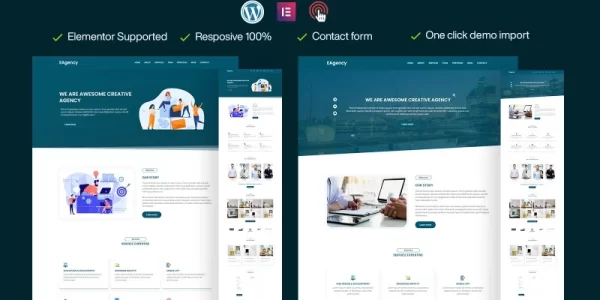 EAgency- Simple Agency One page WordPress Theme 1.0.0 GPL Theme