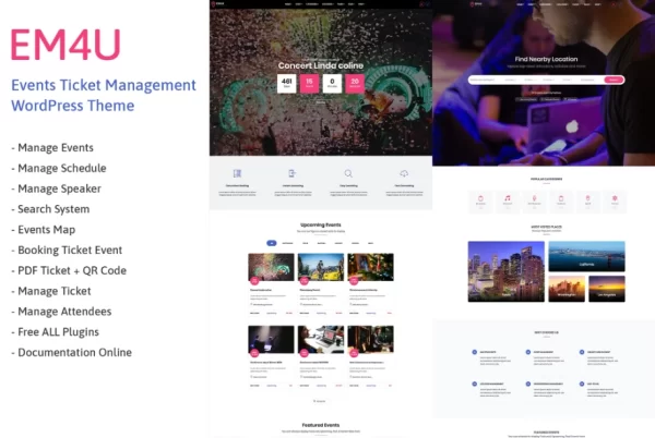 EM4U Event Tickets WordPress Theme 1.7.6 GPL Theme