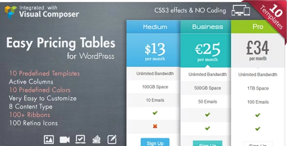 Easy Pricing Tables WordPress Plugin 2.4 GPL Plugins