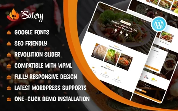 Eatery Restaurant WordPress Theme 1.0.0 GPL Theme