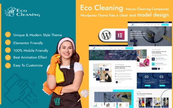 Eco Cleaning House Cleaning Companies WordPress Theme WordPress Theme 1.0.0 GPL Theme