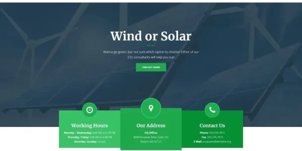 EcoPower Alternative Power Solar Energy WordPress Theme 1.0.0 GPL Theme