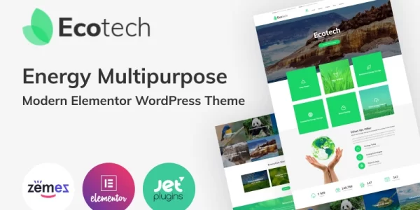 Ecotech – Energy Multipurpose Modern Elementor WordPress Theme 1.0.0 GPL Theme