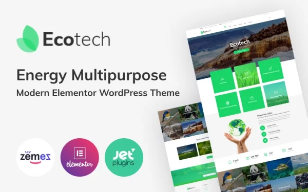 Ecotech – Energy Multipurpose Modern Elementor WordPress Theme 1.0.0 GPL Theme