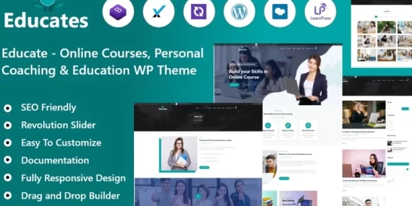 Educatehub Online Courses Education WordPress Theme 1.0.0 GPL Theme