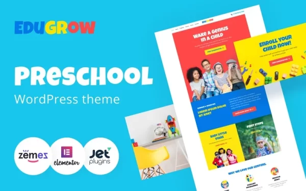 Edugrow Preschool WordPress Theme with a Vivid Design WordPress Theme 1.0.0 GPL Theme