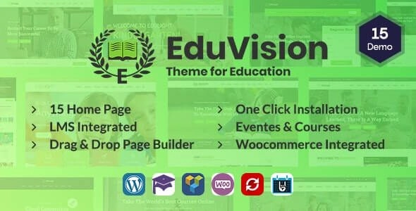 Eduvision Online Course Multipurpose Education WordPress Theme 1 GPL Theme