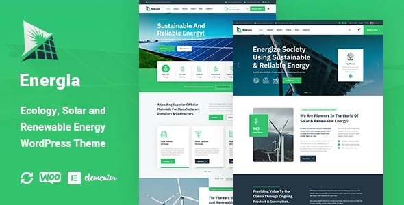 Energia Renewable Energy WordPress Theme 1.0 GPL Theme