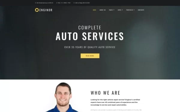 Enginor Eye-catching Car Tuning Service WordPress Theme 1.1.1 GPL Theme