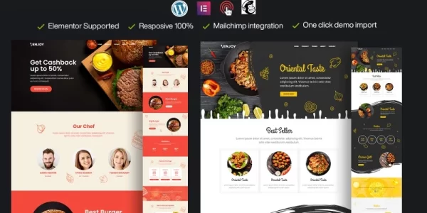 Enjoy Fast Food Restaurant One Page WordPress Theme 1.0.0 GPL Theme