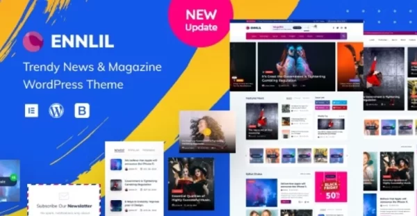 Ennlil Modern Magazine WordPress Theme + WooCommerce 1.0.1 GPL Theme