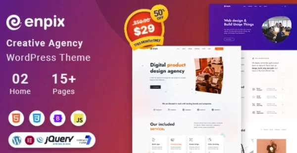 Enpix | Digital Agency Creative Portfolio Theme 1.0.1 GPL Theme