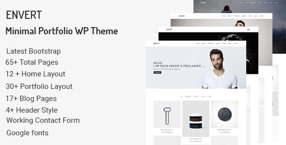 Envert Minimal Portfolio WordPress Theme 1 GPL Theme