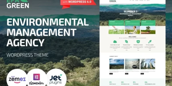 Epa Green Environmental Responsive WordPress Theme 1.0.0 GPL Theme