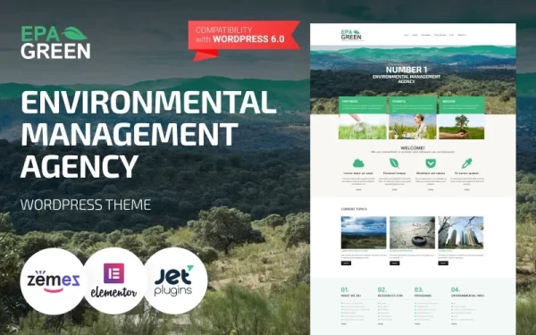 Epa Green Environmental Responsive WordPress Theme 1.0.0 GPL Theme
