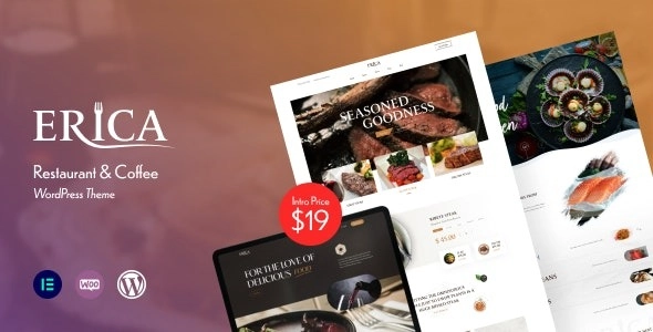 Erica Restaurant Coffee WordPress Theme 1.0.0 GPL Theme
