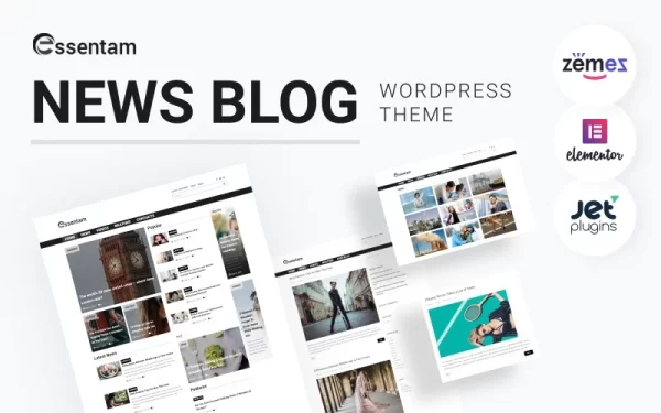 Essentam News Blog Multipurpose Classic WordPress Theme 1.0.1 GPL Theme