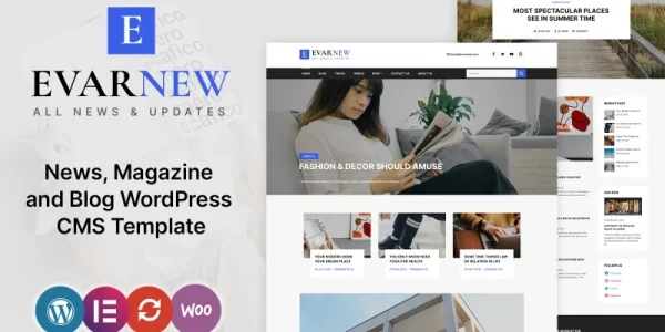 EvarNew News Magazine WordPress Theme 1.0.0 GPL Theme