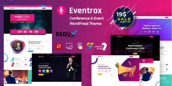 Eventrox Conference and Event WordPress Theme 1.0 GPL Theme