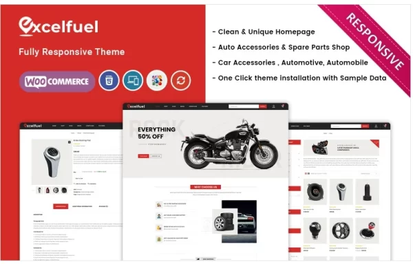 Excelfuel The Automobile Store Responsive WooCommerce Theme 1.0 GPL Theme