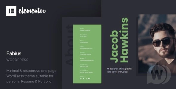 Fabius Resume WordPress Theme 1.0 GPL Theme