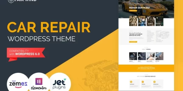 Fair Wind Car Repair Modern WordPress Elementor Theme WordPress Theme 1.0.0 GPL Theme