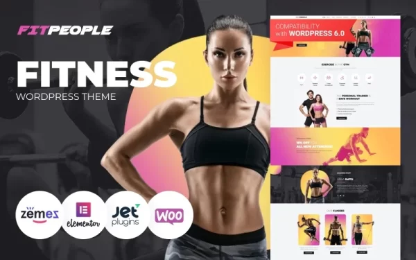 FitPeople Fitness WordPress Elementor Theme WordPress Theme 1.0.1 GPL Theme