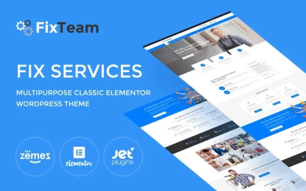 FixTeam Fix Services Multipurpose Classic WordPress Elementor Theme WordPress Theme 1.0.0 GPL Theme