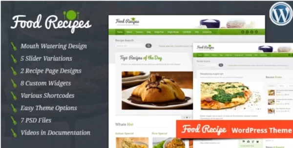 Food Recipes WordPress Theme 4.0.4 GPL Theme